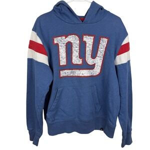 47 Brand New York Giants Hoodie Men Medium Blue NY Logo NFL Pullover Football